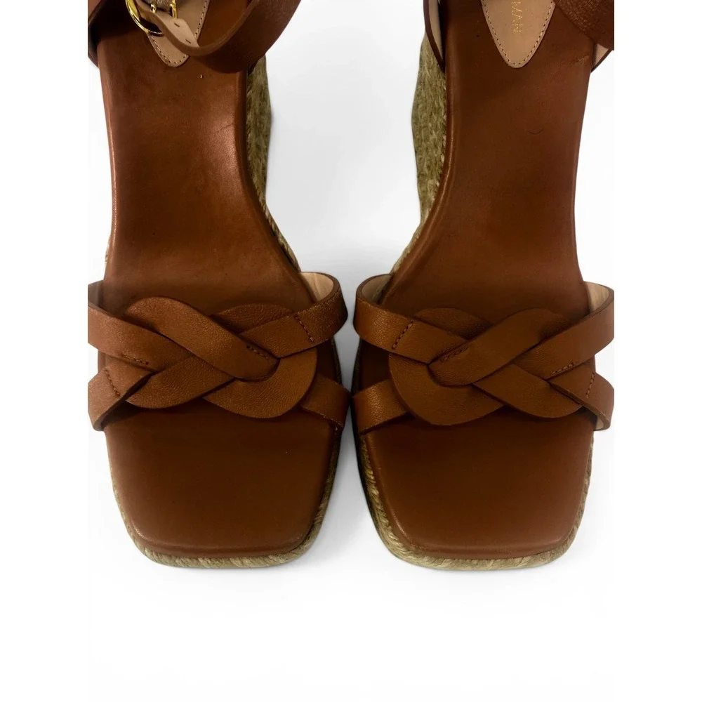 New! Stuart Weitzman Braided Platform Espadrille Wedge Sandal Sz 10 - Picture 4 of 7